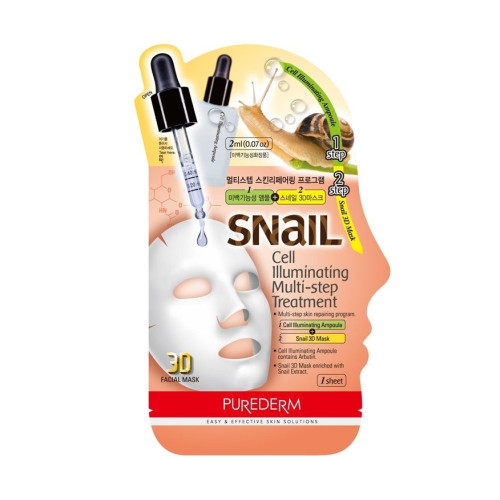 Adwin Purederm 3D Brightening Face Mask with Snail Extract 1 pc