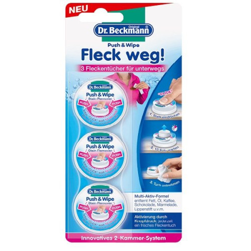 Dr. Beckmann Push and Wipe Stain Remover Wipes 3 pcs