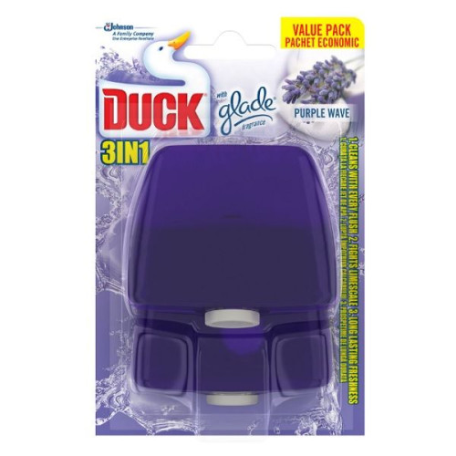 Duck Purple Wave 3-in-1 Liquid Toilet Block with Lavender Scent 2 pcs