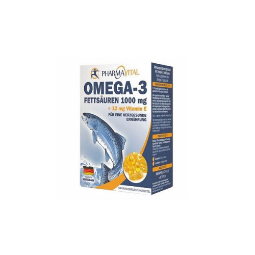 Pharma Vital Omega-3 Fatty Acids and Vitamin E 1000 mg 100 Capsules