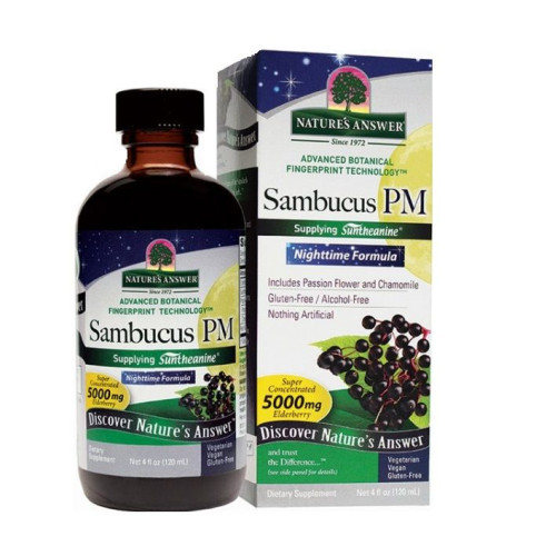 Nature's Answer Sambucus PM Night Formula Syrup for High Immunity 5000 mg 4.06 fl oz (120 ml)