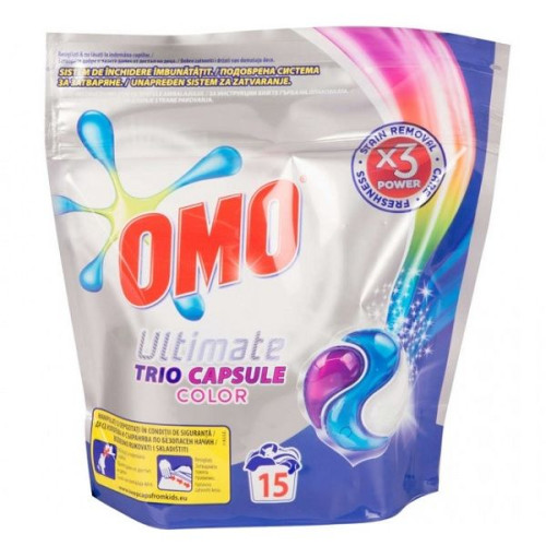 Omo Ultimate Trio Capsule Color Laundry Detergent Capsules for Colored Laundry 3.37 lb (1527 g)
