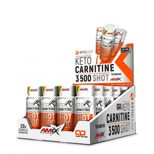 Amix Ketolean Keto Carnitine Shot 3500 Red Orange 20 x 2.03 fl oz (60 ml)