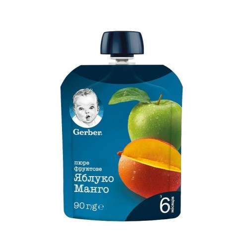 Gerber Fruit Dessert with Apple and Mango for Children 6+ Months 3.17 oz (90 g)