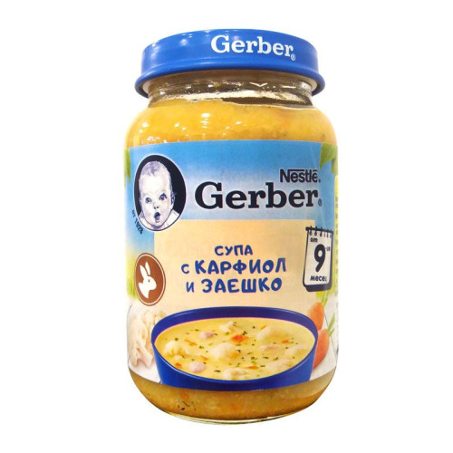Gerber Cauliflower and Rabbit Soup for Children Aged 9 Months 6.7 oz (190 g)