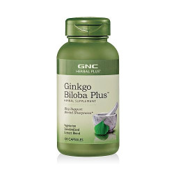 GNC Herbal Plus Ginkgo Biloba Plus for Strong Memory and Good Circulation 50 mg 100 Capsules