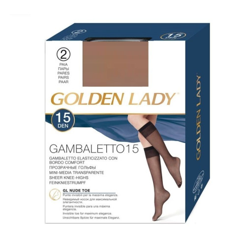 Golden Lady Gambaletto 15 Elastic Stockings for Women Color Daino 1 pc