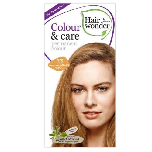 Hairwonder Color and Care Permanent Ammonia-Free Hair Dye Color 7.3 Medium Golden Blonde