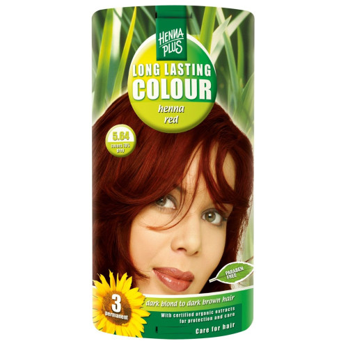 Hennaplus Long Lasting Color Long-Lasting Hair Dye with Organic Extracts Color 5.64 Henna Red