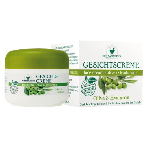 Herbamedicus Face Cream with Olive Oil and Hyaluronic Acid 1.69 fl oz (50 ml)