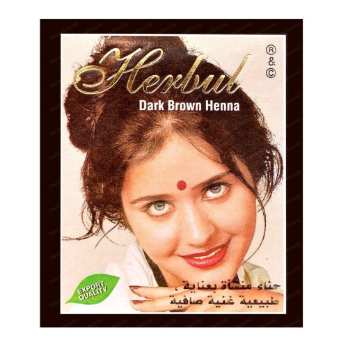 Herbul Indian Henna for Hair Dark Brown Color 1 pc