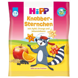Hipp Organic Delicious Crispy Stars with Various Fruits for Children from 1 to 3 Years 1.06 oz (30 g)