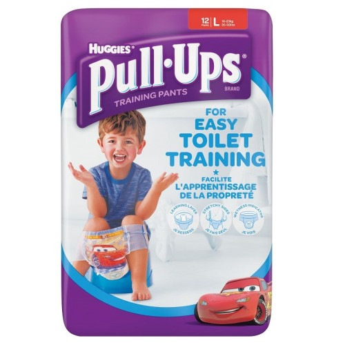 Huggies Pull Ups Training Pants for Boys Size L 35.3-50.7 lb (16-23 kg) 12 pcs