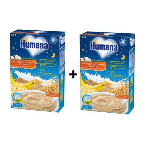 Humana Promo Set Whole Grain Milk Porridge with Banana Good Night for Children 6+ Months 4.85 lb (2200 g)