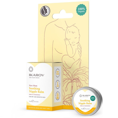 Ikarov Soothing and Protective Nipple Balm for Hypersensitivity with Shea Butter and Chamomile 0.41 fl oz (12 ml)