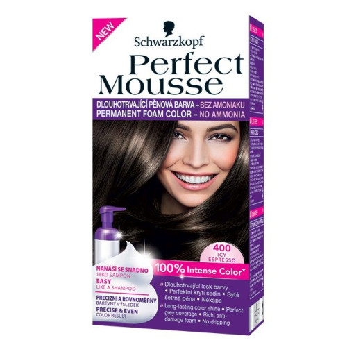 Schwarzkopf Perfect Mousse Permanent Ammonia-Free Mousse Hair Color Iced Espresso 400