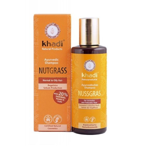 Khadi Organic Shampoo for Normal to Oily Hair with Purple Yarrow 7.1 fl oz (210 ml)