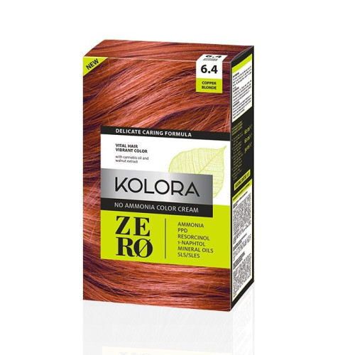 Kolora Zero Ammonia-Free Semi-Permanent Cream Hair Dye 6.4 Copper Blonde