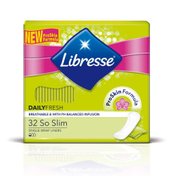 Libresse Daily Fresh So Slim Daily Single Wrap Liners Sanitary Pads 32 pcs