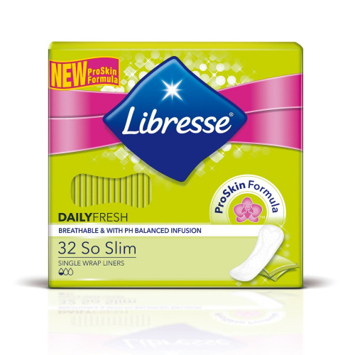 Libresse Daily Fresh So Slim Daily Single Wrap Liners Sanitary Pads 32 pcs