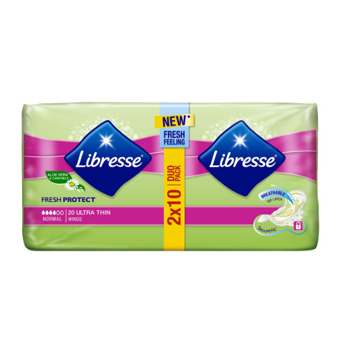 Libresse Ultra Thin Duo Sanitary Pads with Aloe Vera and Chamomile 20 pcs