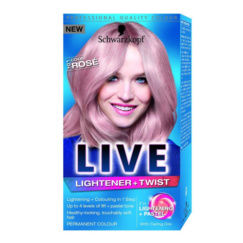 Live Lightener + Twist Hair Lightener with a Pastel Shade Color 101 Cool Rose