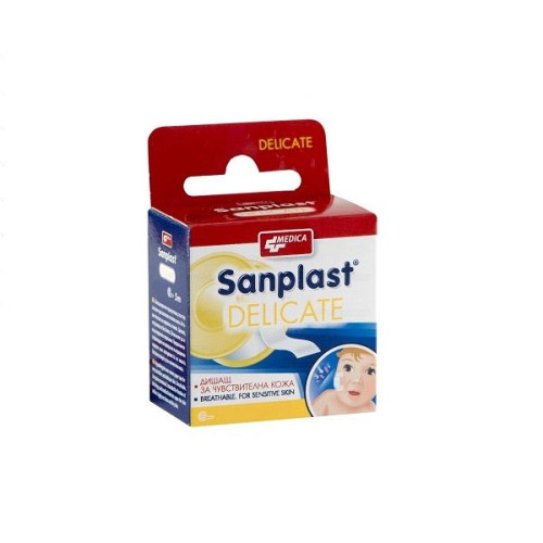 Medica Sanplast Delicate Plaster for Sensitive and Delicate Skin 0.49"/5.47 yd (1.25 cm/5 m) 1 pc