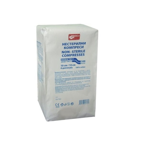 Medica Gauze Pads for Wounds and Injuries 3.94"/3.94" (10/10 cm) 100 pcs