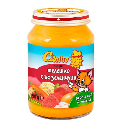 Slancho Beef Puree with Vegetables for Children 4+ Months 6.7 oz (190 g)