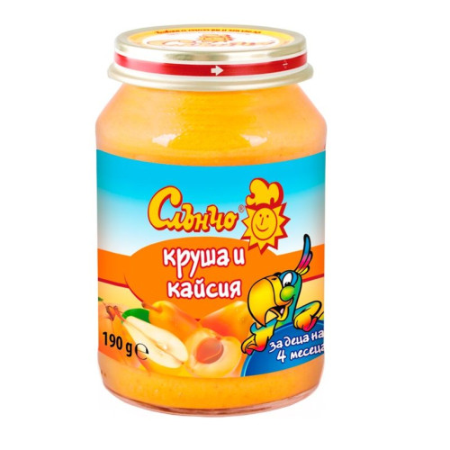 Slancho Pear and Apricot Puree for Children 4+ Months 6.7 oz (190 g)