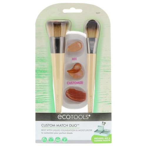 Ecotools Custom Match Duo Foundation and Blending Brush Set with Palette - 1637