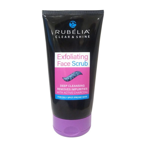 Rubelia Clear and Shine Exfoliating Face Scrub with Activated Charcoal 5.07 fl oz (150 ml)