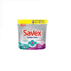 Savex Super Caps 2-in-1 Fresh Concentrated Laundry Detergent for Washing White and Colored Fabrics 14 pcs
