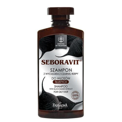 Seboravit Natural Shampoo with Black Radish for Oily Hair and Scalp 11.16 fl oz (330 ml)