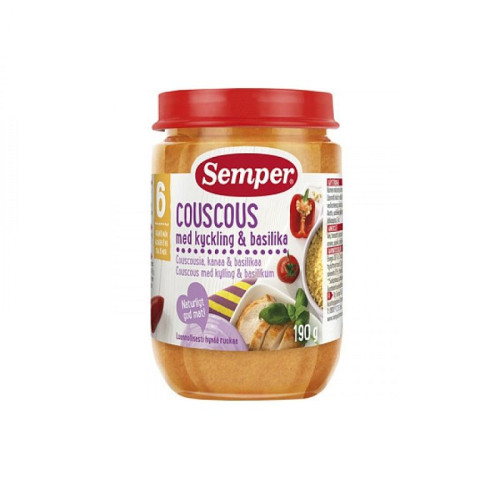 Semper Chicken with Couscous and Basil for Children Aged 6+ Months 6.7 oz (190 g) - 9550