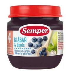 Semper Puree Blueberry and Apple 4+ Months 4.41 oz (125 g) - 9620