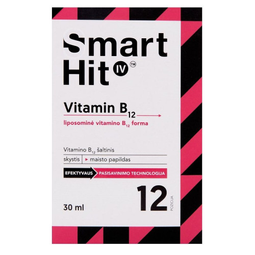 Valentis Smart HIT IV Vitamin B12 for Physical and Mental Fatigue 1.01 fl oz (30 ml)