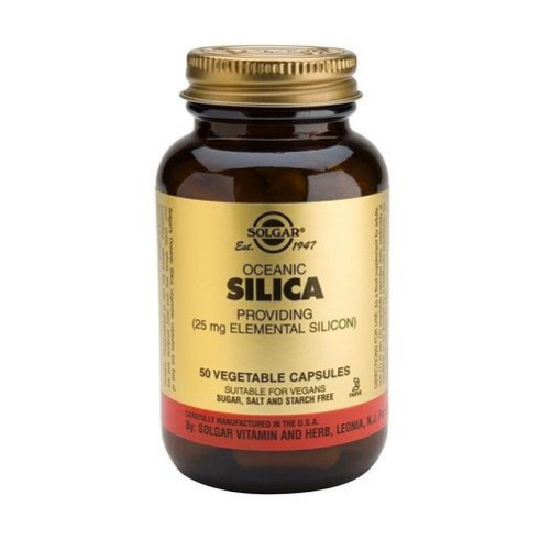 Solgar Oceanic Silicia Marine Silicon for Healthy Hair Skin and Nails 25 mg 50 Capsules