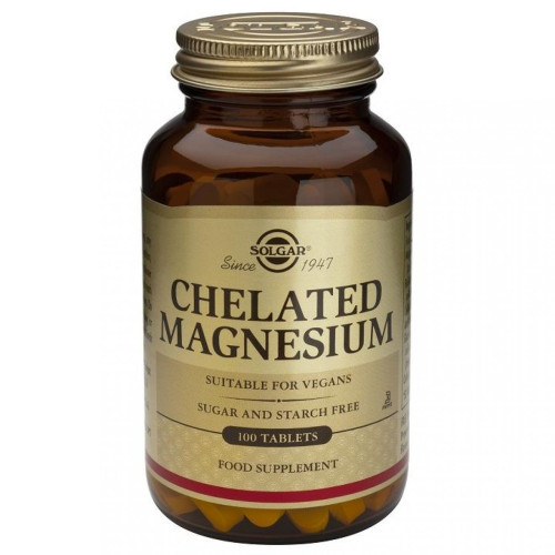 Solgar Chelated Magnesium for Severe Stress Anxiety and Insomnia 100 Tablets