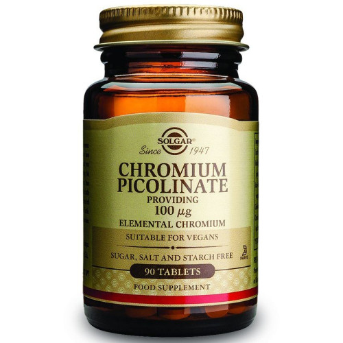 Solgar Chromium Picolinate for Good Blood Circulation 100 mg 90 Tablets
