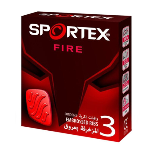 Sportex Fire Ribbed Condoms 3 pcs