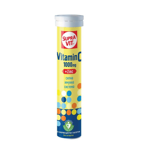 Supravit Vitamin C + Zinc for a Strong Immune System and Health 1000 mg 20 Effervescent Tablets