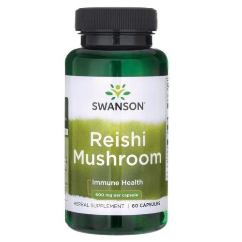 Swanson Reishi Mushroom for a Strong Immune System and Tone 600 mg 60 Capsules