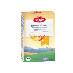 Topfer Dairy-free Organic Porridge with Wheat Semolina Apple and Banana for Babies 6+ Months 6.17 oz (175 g)