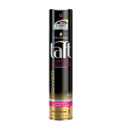 Taft Power and Fullness Hair Spray for Density and Mega Strong Hold 8.45 fl oz (250 ml)