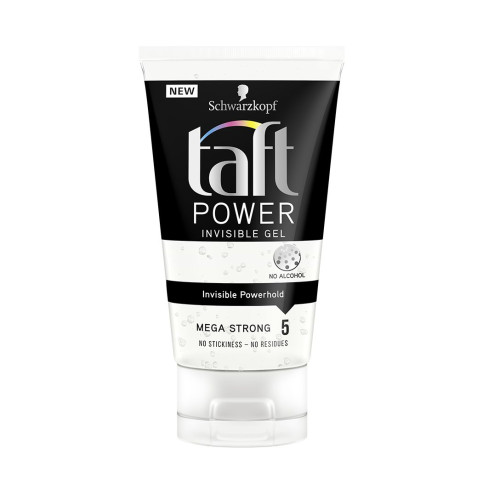 Taft Invisible Power Hair Gel with three-stage Action for Mega Strong Hold 5.07 fl oz (150 ml)