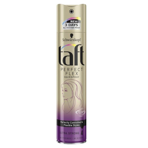 Taft Perfect Flex Hair Spray with Elastin for Ultra Strong Hold 8.45 fl oz (250 ml)