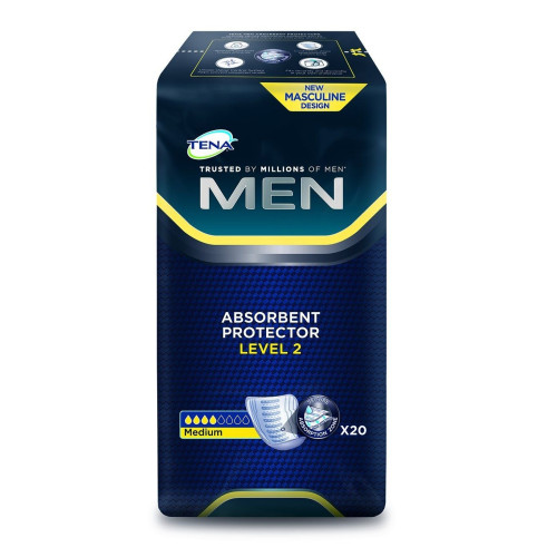 Tena Men Level 2 Medium Absorbent Pads for Men with Moderate Incontinence 20 pcs
