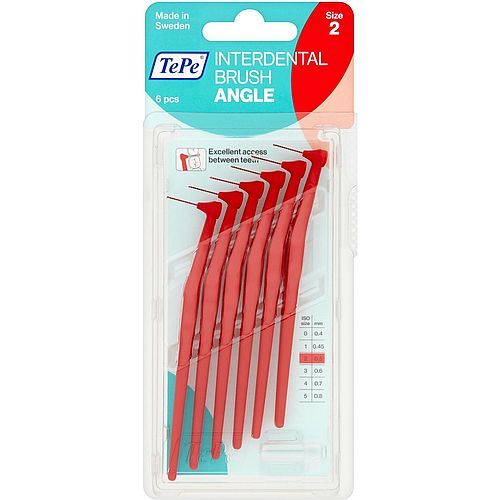 Tepe Interdental Brush Angle Interdental Brushes Size 0.02" (0.5 mm) 6 pcs