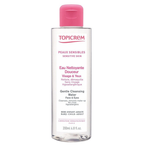 Topicrem Cleansing Solution for Face and Eyes Removes Makeup for Sensitive Skin 6.76 fl oz (200 ml)